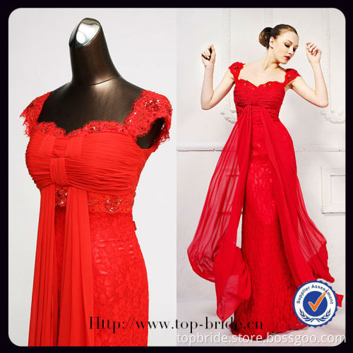 L896 Real Sexy Lace Red Straps Dress Evening